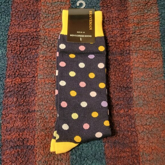 MENS POLKA DOT DRESS SOCKS - Picture 1 of 2